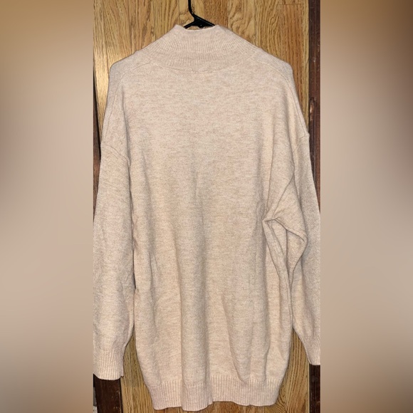 LELIS Women’s Taupe Knit Half-Zip Sweater NEW & Cute Extra Long Comfy - Picture 6 of 8